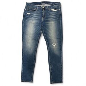 Signature Women's Distressed Blue Skinny Jeans